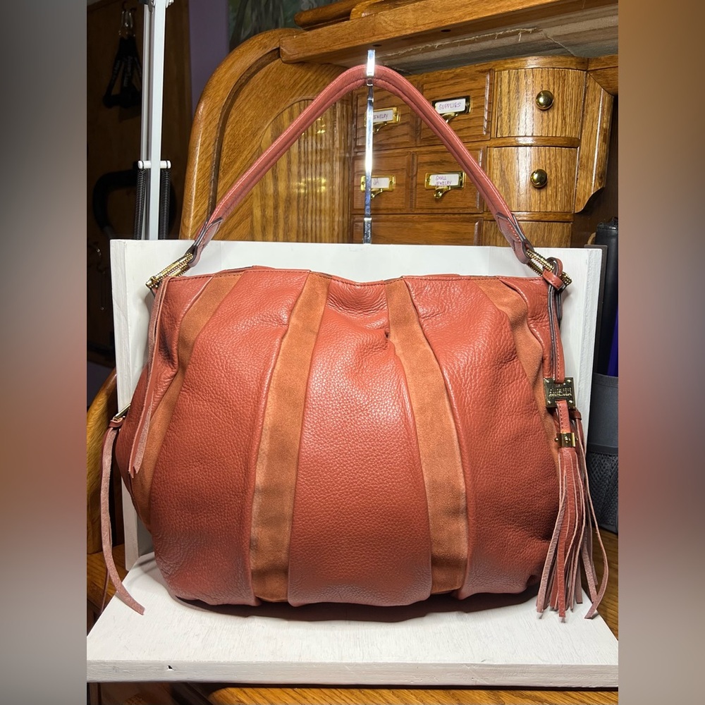 Aimee Kestenberg Tuscany Leather & Suede Hobo Shoulder Bag - Terracotta